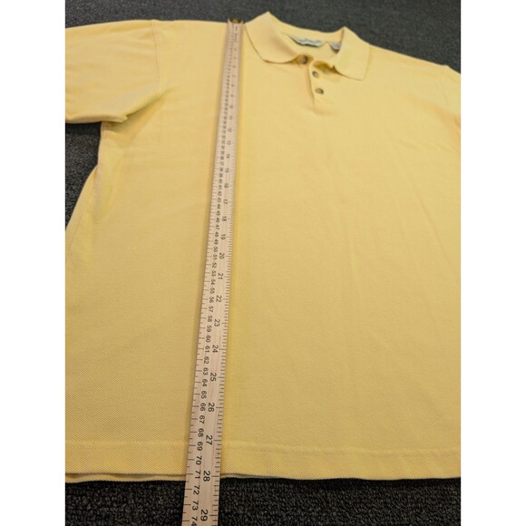 Eddie Bauer Polo Shirt Mens Large Yellow Short Sleeve Golf Activate Wear Light - Picture 5 of 7